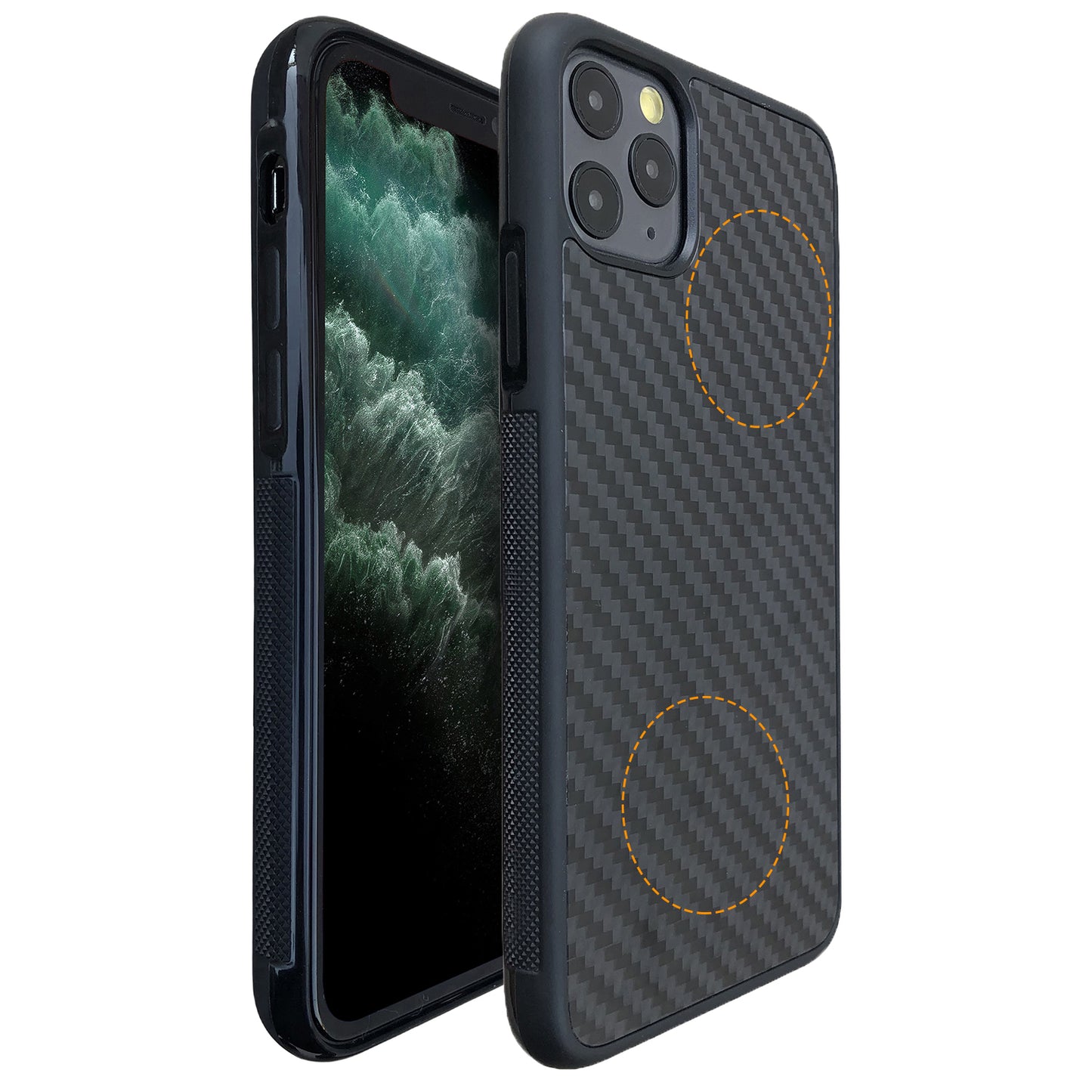 Molzar Grip Series iPhone 11 Pro Max Case with Real Weave Carbon Fiber