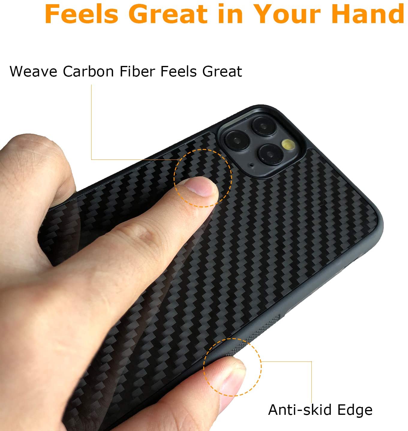 Molzar Grip Series iPhone 11 Pro Max Case with Real Weave Carbon Fiber - Molzar-iphone cases and accessories
