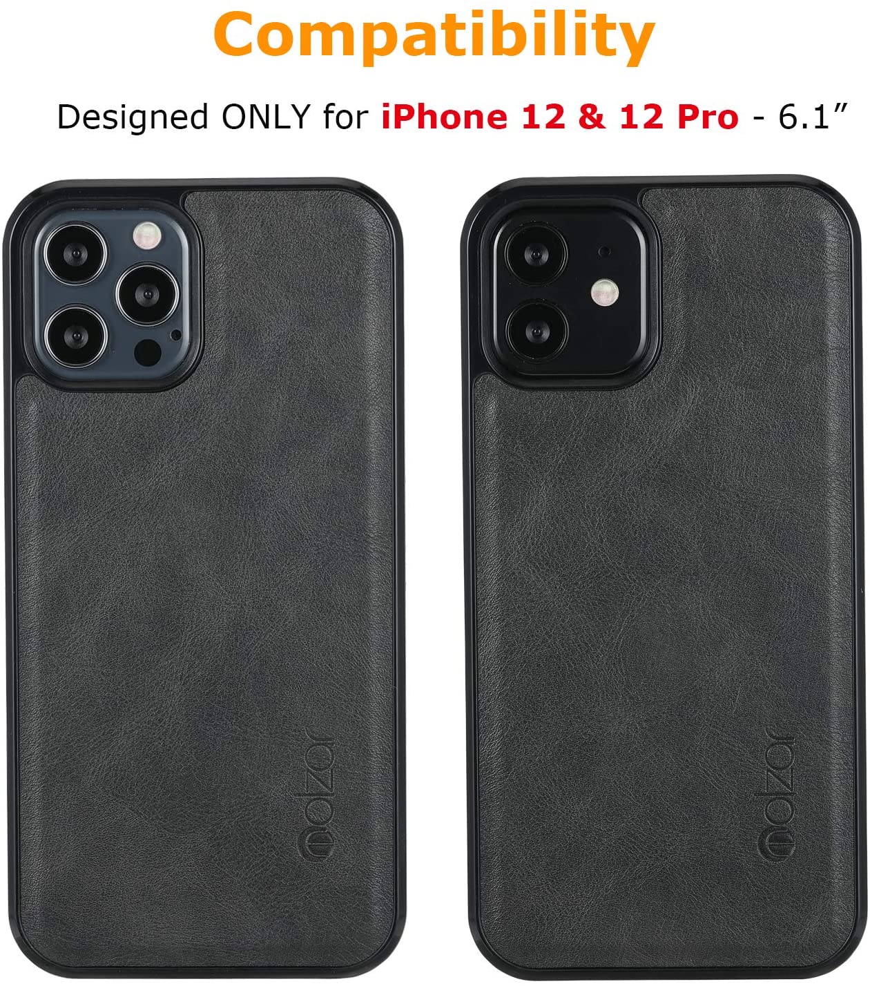 Molzar GripBig Series iPhone 12 and 12 Pro Case with TPU and Faux Leather - Molzar-iphone cases and accessories